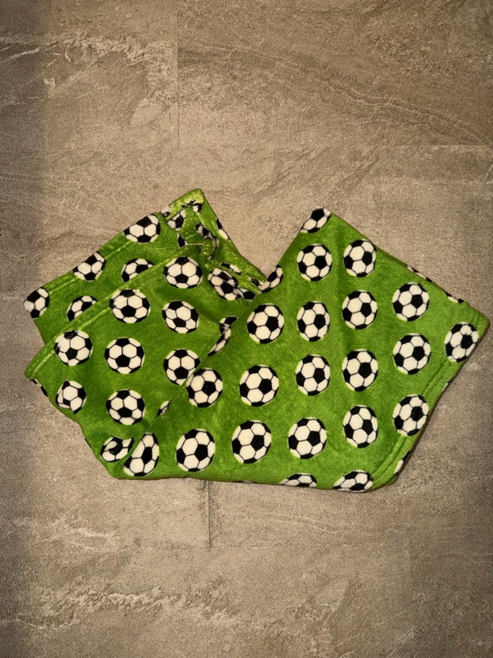Kids Soccer Print Green Blanket